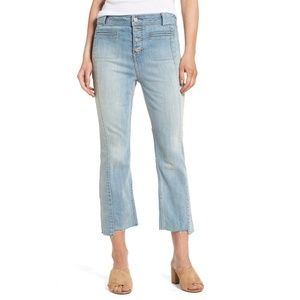 HIGH WAIST CROP FLARE JEANS